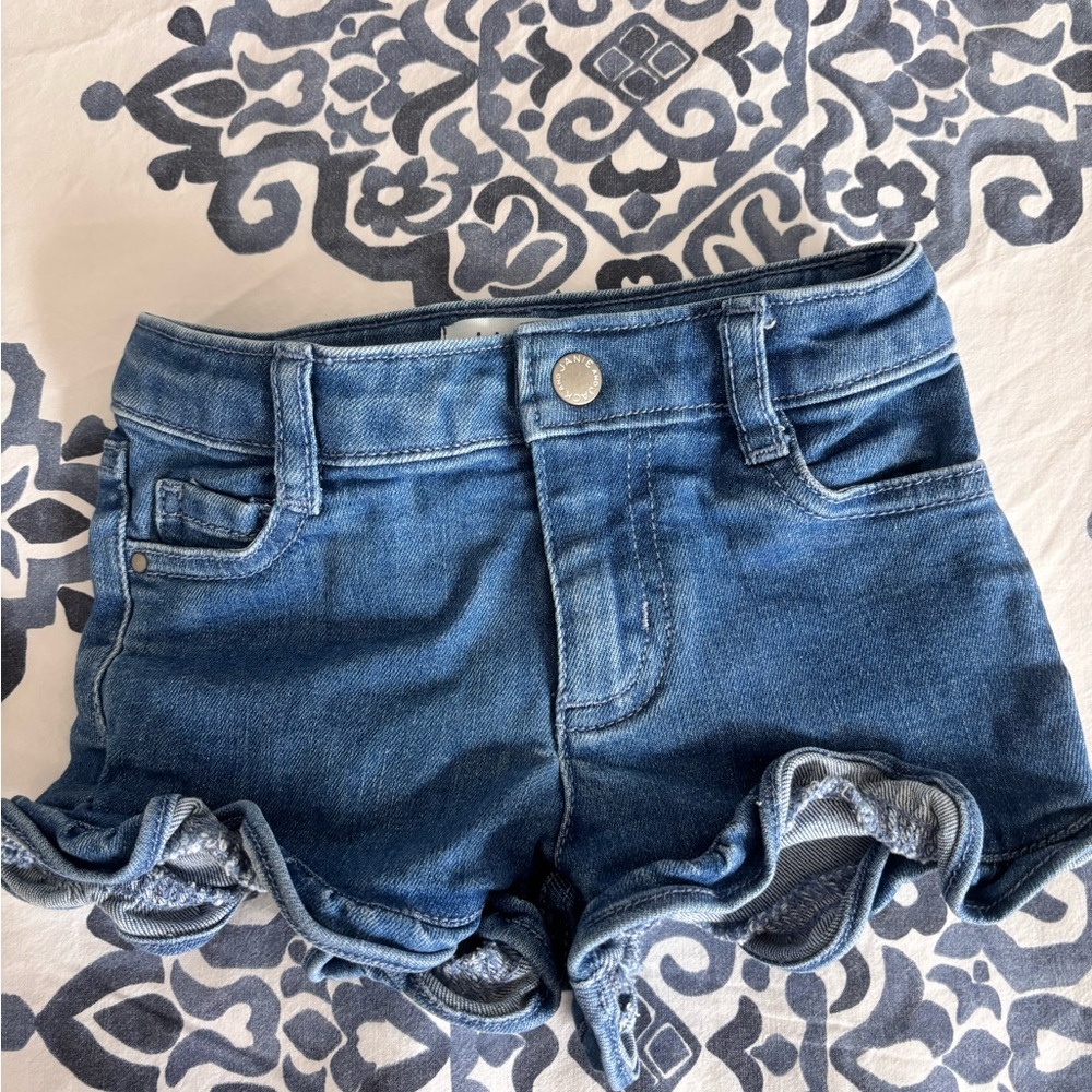 Janie and Jack - Denim Ruffle Hem Shorts - 12-18 months